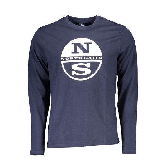 T-Shirt by North Sails for men in cotton blue features an on trend silhouette, perfectly showcasing a on trend long-sleeve and crew neckline for an elevated aesthetic.