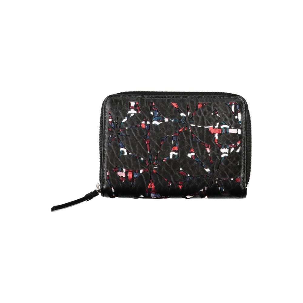 Cardholder Wallet by Desigual for women in polyethylene black presents a refined silhouette, artfully capturing the essence of the Polyethylene Cardholder Wallet design with sophisticated card-organization coin-purse for a refined look.