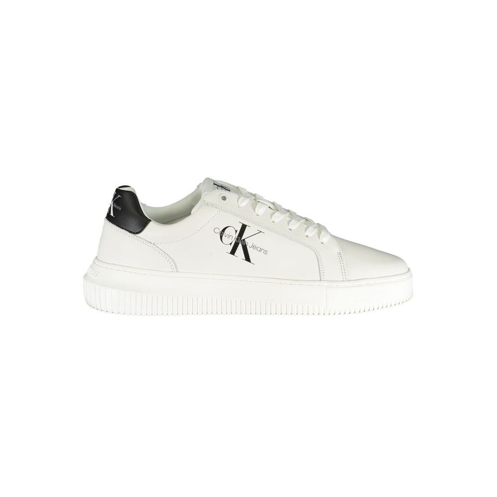 Sneakers by Calvin Klein for men in polyester polyethylene leather white features a sumptuous design, perfectly showcasing the sumptuous casual style of this Men's Casual Polyester Polyethylene Leather Sneakers.