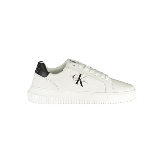 Sneakers by Calvin Klein for men in polyester polyethylene leather white features a sumptuous design, perfectly showcasing the sumptuous casual style of this Men's Casual Polyester Polyethylene Leather Sneakers.
