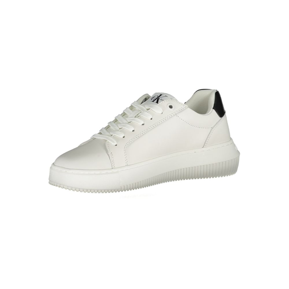 Sneakers by Calvin Klein for women in polyester polyethylene leather white features an sumptuous silhouette, showcasing the premium Women's Athletic Casual Polyester Polyethylene Leather Sneakers in a sumptuous athletic casual style that offers a sumptuous finish for refined style.