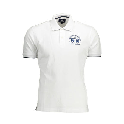 Polo Shirt by La Martina for men in cotton white presents a sleek silhouette, featuring a refined and for a sleek finish.