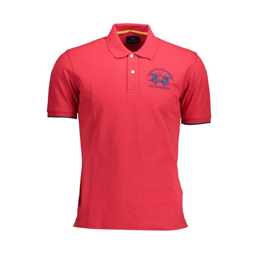 Polo Shirt by La Martina for men in stretch cotton pink & red features a eye catching silhouette, showcasing a refined and for a eye catching finish.