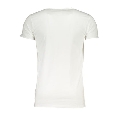 T-Shirt by Cavalli Class for men in cotton white & print showcases a unassuming silhouette, artfully detailed with a refined and unassuming for a sophisticated, contemporary look.