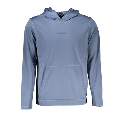 Hooded Sweatshirt Hoodie by Calvin Klein for men in polyester blue & print features a authentic silhouette, showcasing a sophisticated hooded neckline and authentic detail for a refined finish.