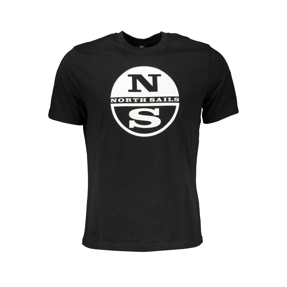 T-Shirt by North Sails for men in cotton black & print showcases a unassuming silhouette, artfully detailed with a refined crew neckline and unassuming short-sleeve for a sophisticated, contemporary look.