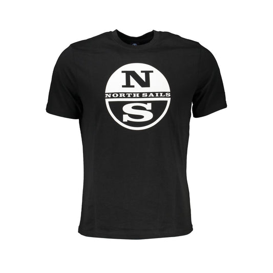 T-Shirt by North Sails for men in cotton black & print showcases a unassuming silhouette, artfully detailed with a refined crew neckline and unassuming short-sleeve for a sophisticated, contemporary look.