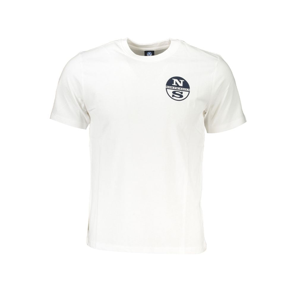 T-Shirt by North Sails for men in cotton white & print features an edgy silhouette, meticulously detailed with a sophisticated short-sleeve and crew neckline for a truly edgy finish.