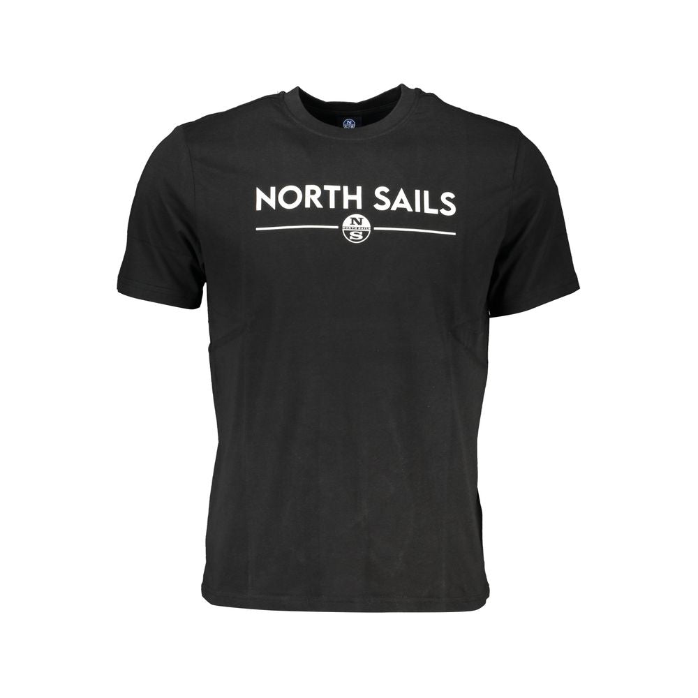 T-Shirt by North Sails for men in cotton black & print features a plush silhouette, showcasing a sophisticated crew neckline and for a truly plush finish.