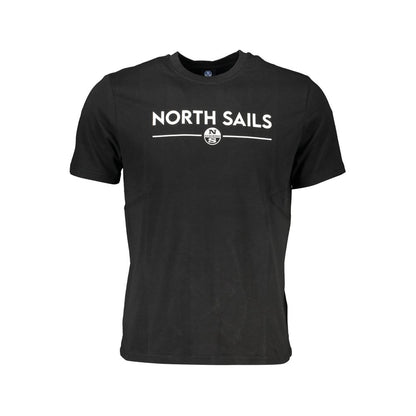 T-Shirt by North Sails for men in cotton black & print features a plush silhouette, showcasing a sophisticated crew neckline and for a truly plush finish.