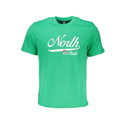 T-Shirt by North Sails for men in cotton green & print showcases a dramatic silhouette, elegantly detailed with a dramatic crew neckline and for a truly dramatic finish.
