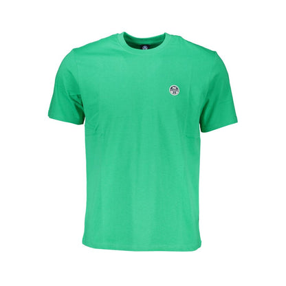 T-Shirt by North Sails for men in cotton green showcases a fashionable silhouette, elegantly detailed with a fashionable short-sleeve and crew neckline for a sophisticated, high-fashion look.