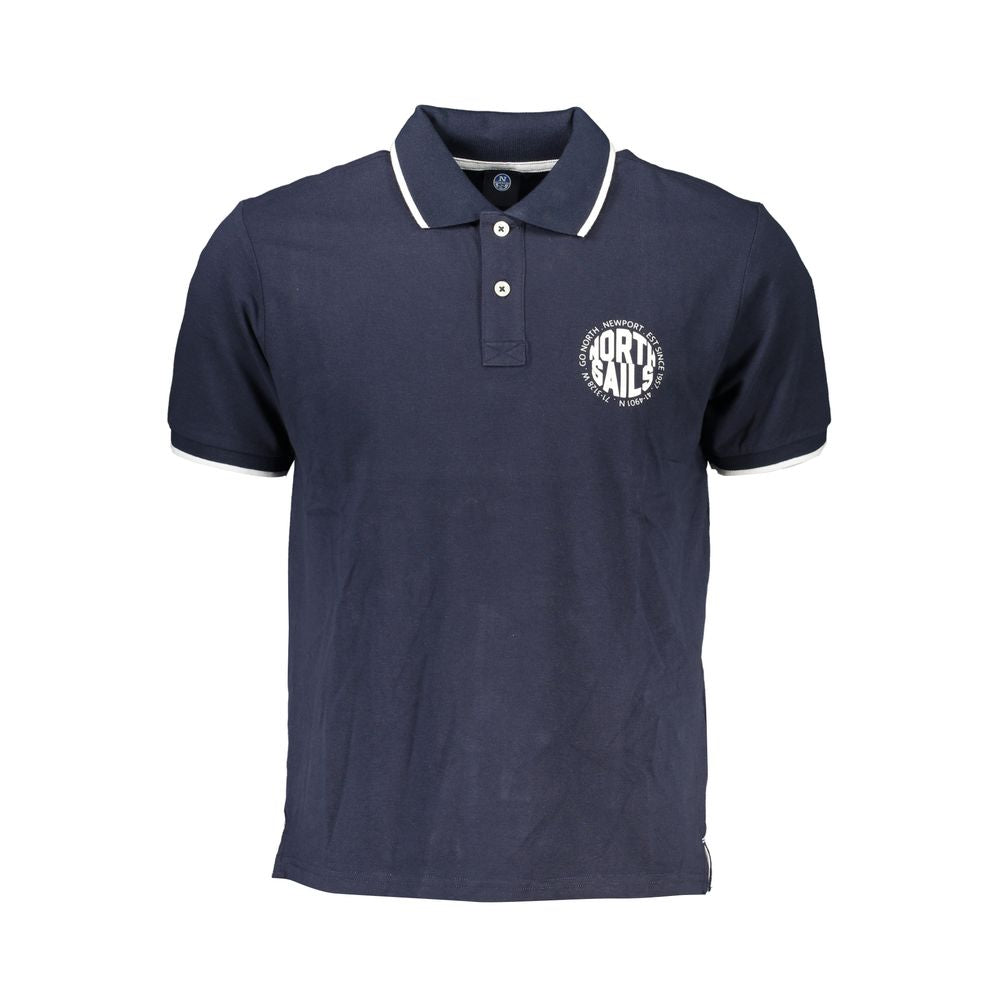 Polo Shirt by North Sails for men in cotton blue & print presents a sleek silhouette, featuring a refined and for a sleek finish.