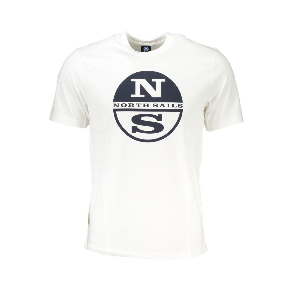 T-Shirt by North Sails for men in cotton white & print features an on trend silhouette, perfectly showcasing a on trend and crew neckline for an elevated aesthetic.