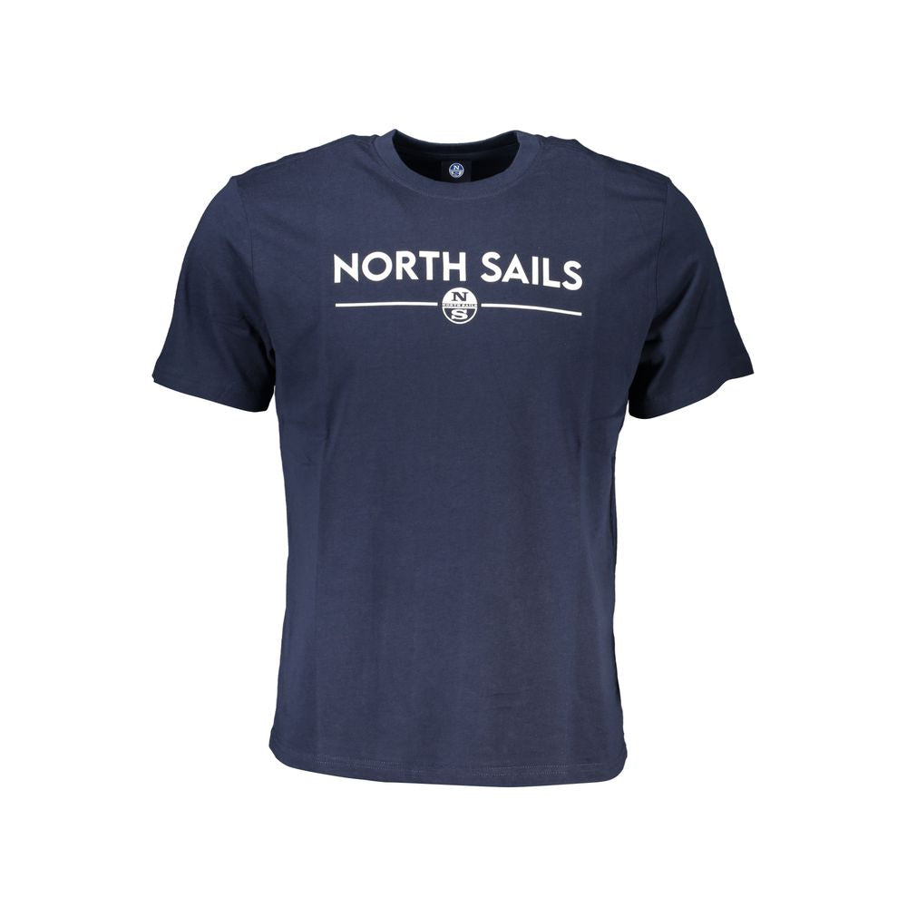 T-Shirt by North Sails for men in cotton blue & print showcases a fashionable silhouette, elegantly detailed with a fashionable and crew neckline for a sophisticated, high-fashion look.
