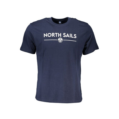 T-Shirt by North Sails for men in cotton blue & print showcases a fashionable silhouette, elegantly detailed with a fashionable and crew neckline for a sophisticated, high-fashion look.