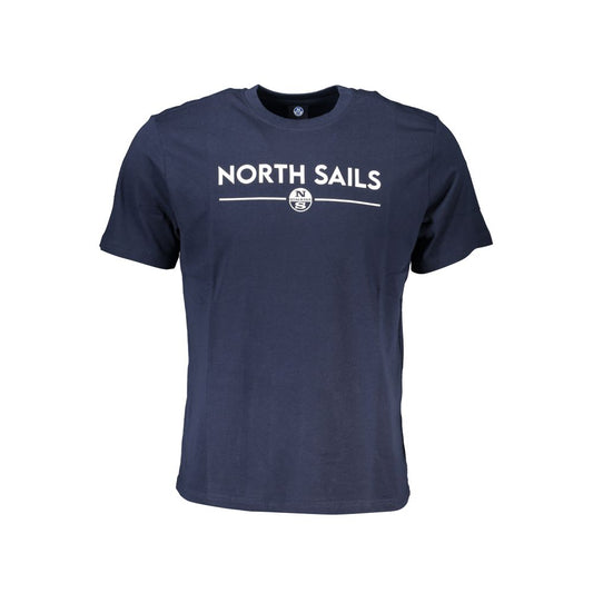 T-Shirt by North Sails for men in cotton blue & print showcases a fashionable silhouette, elegantly detailed with a fashionable and crew neckline for a sophisticated, high-fashion look.