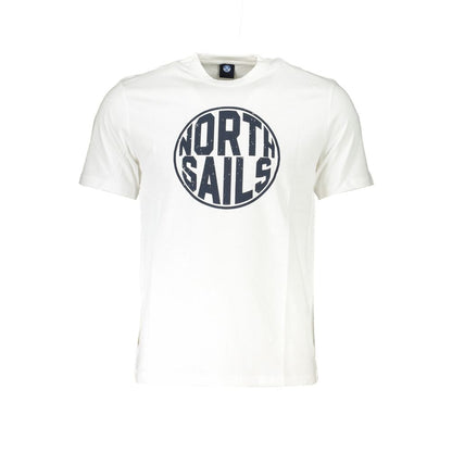 T-Shirt by North Sails for men in cotton white & print showcases a chic silhouette, artfully detailed with a chic crew neckline and short-sleeve for a chic finish.