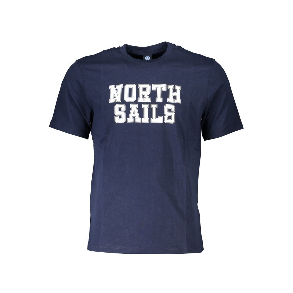 T-Shirt by North Sails for men in cotton blue, signature & print features an on trend silhouette, perfectly showcasing a on trend and crew neckline for an elevated aesthetic.