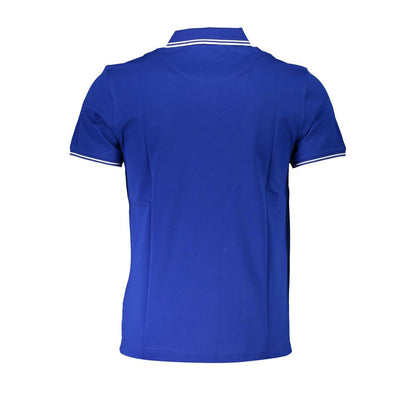 Polo Shirt by Harmont & Blaine for men in cotton blue & signature showcases a sharp silhouette, detailed with a refined and sharp for a sophisticated finish.