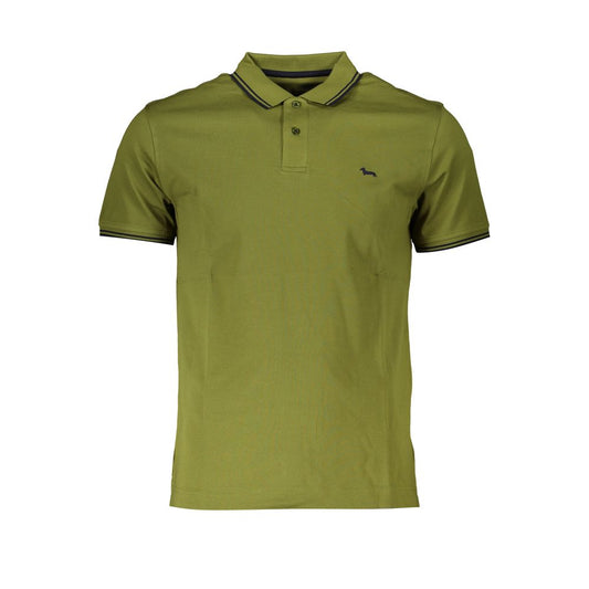 Polo Shirt by Harmont & Blaine for men in cotton green & signature presents a sleek silhouette, featuring a refined and for a sleek finish.