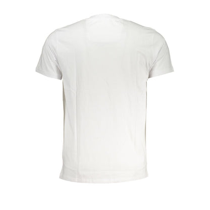 T-Shirt by Cavalli Class for men in cotton white & print showcases a dramatic silhouette, elegantly detailed with a dramatic crew neckline and for a truly dramatic finish.
