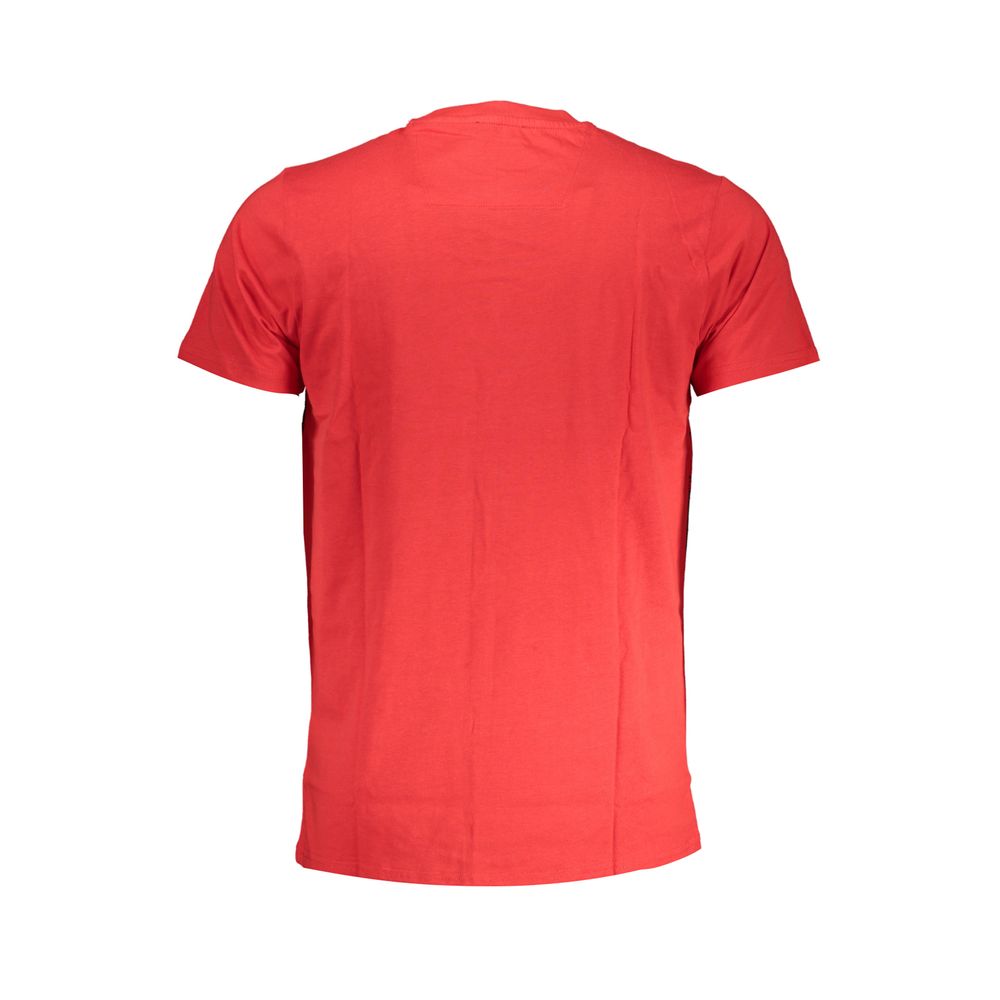 T-Shirt by Cavalli Class for men in cotton red & print features an on trend silhouette, perfectly showcasing a on trend and crew neckline for an elevated aesthetic.