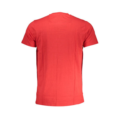 T-Shirt by Cavalli Class for men in cotton red & print features an on trend silhouette, perfectly showcasing a on trend and crew neckline for an elevated aesthetic.