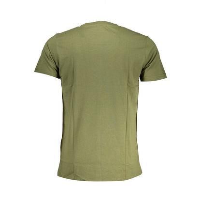 T-Shirt by Cavalli Class for men in cotton blue, green & print features a plush silhouette, showcasing a sophisticated and for a truly plush finish.
