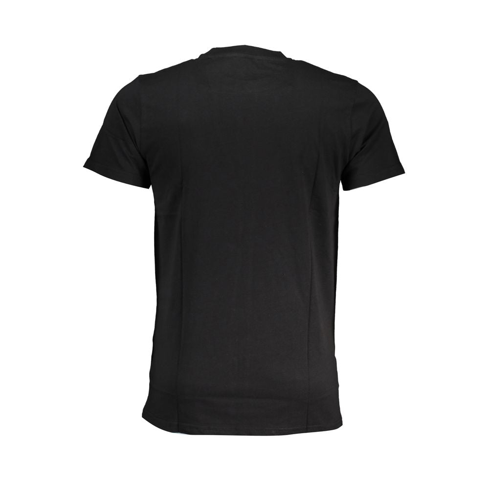 T-Shirt by Cavalli Class for men in cotton black & print features an on trend silhouette, perfectly showcasing a on trend and crew neckline for an elevated aesthetic.