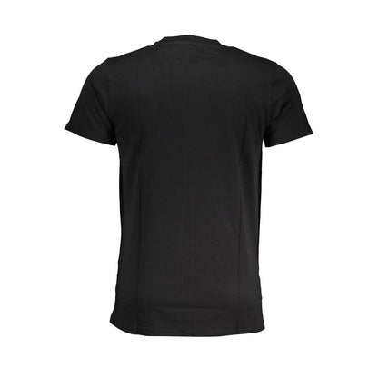 T-Shirt by Cavalli Class for men in cotton black & print features an on trend silhouette, perfectly showcasing a on trend and crew neckline for an elevated aesthetic.