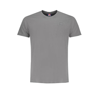 T-Shirt by Norway 1963 for men in cotton brown & gray showcases a fashionable silhouette, elegantly detailed with a fashionable and crew neckline for a sophisticated, high-fashion look.