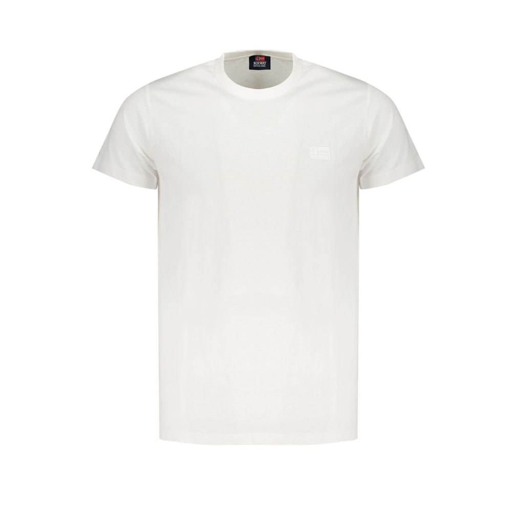 T-Shirt by Norway 1963 for men in cotton white showcases a unassuming silhouette, artfully detailed with a refined crew neckline and unassuming short-sleeve for a sophisticated, contemporary look.