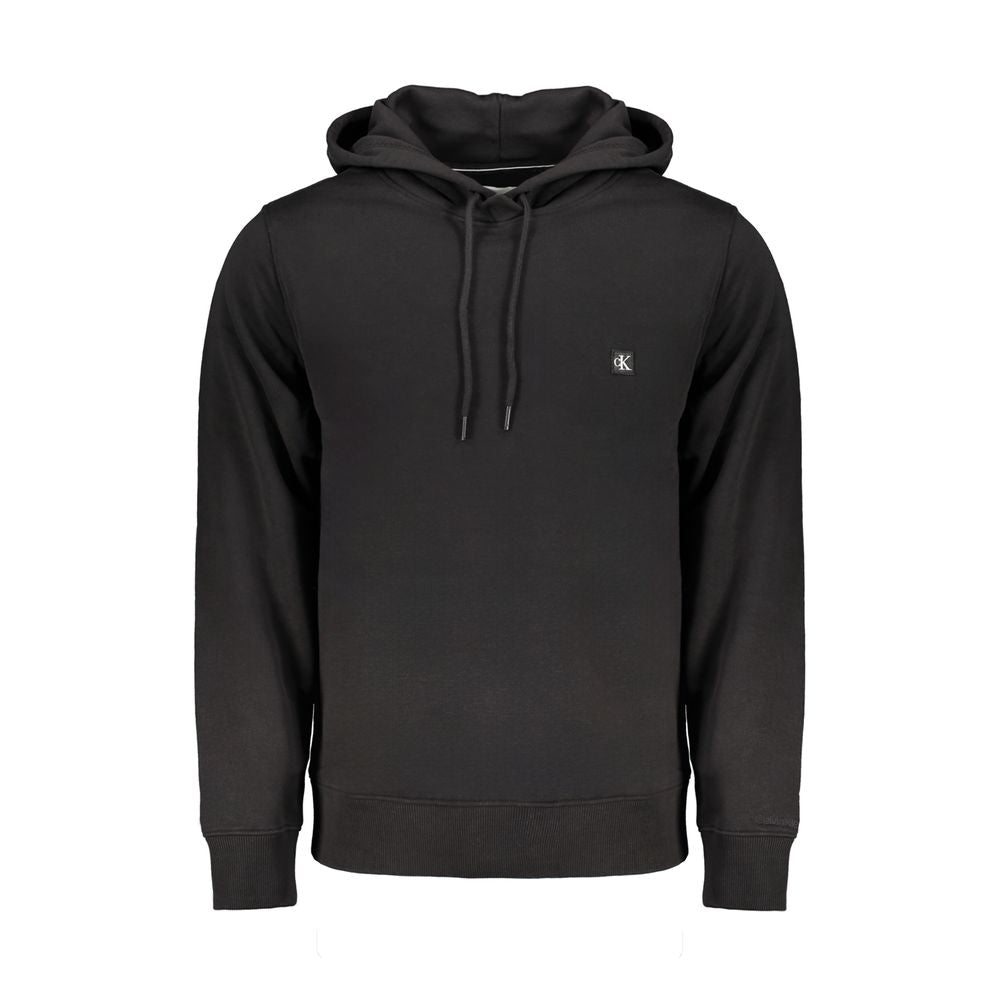 Hooded Sweatshirt Hoodie by Calvin Klein for men in cotton black features a slouchy chic silhouette, detailed with a slouchy chic and a signature hooded neckline for an elevated aesthetic.