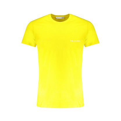 T-Shirt by Trussardi for men in cotton yellow & print features an edgy silhouette, meticulously detailed with a sophisticated and crew neckline for a truly edgy finish.