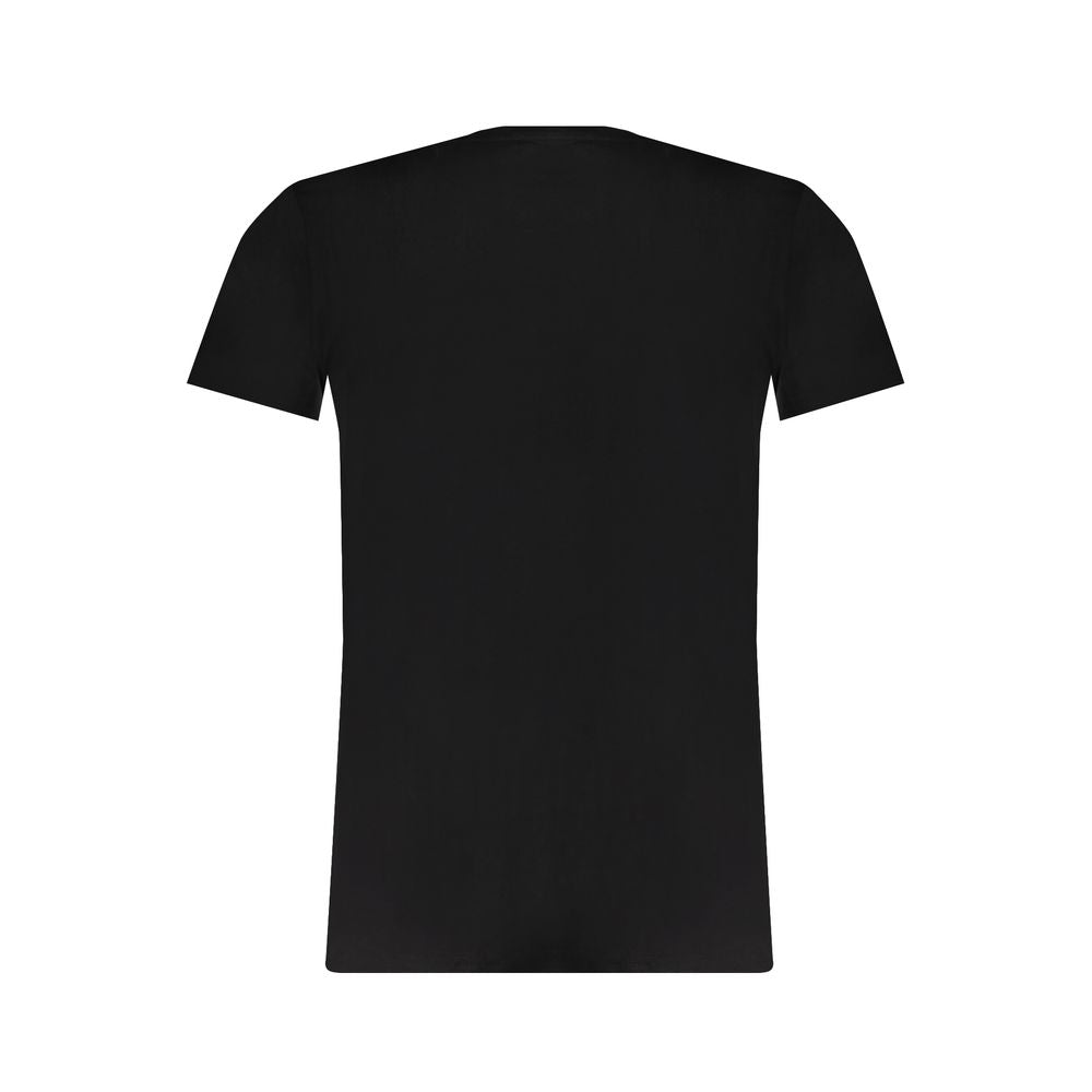T-Shirt by Trussardi for men in cotton black & print showcases a fashionable silhouette, elegantly detailed with a fashionable and crew neckline for a sophisticated, high-fashion look.