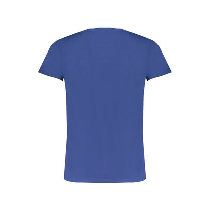 T-Shirt by Trussardi for men in cotton blue & print showcases a dramatic silhouette, elegantly detailed with a dramatic crew neckline and for a truly dramatic finish.