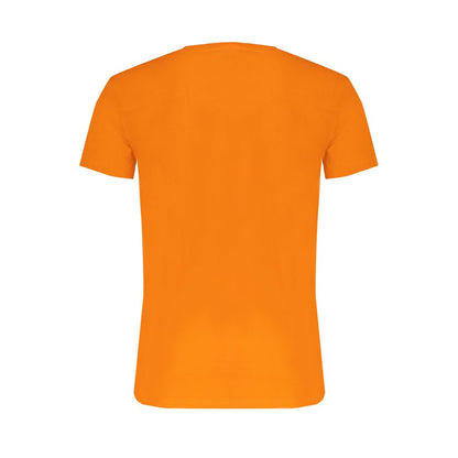 T-Shirt by Trussardi for men in cotton orange & print showcases a fashionable silhouette, elegantly detailed with a fashionable and crew neckline for a sophisticated, high-fashion look.