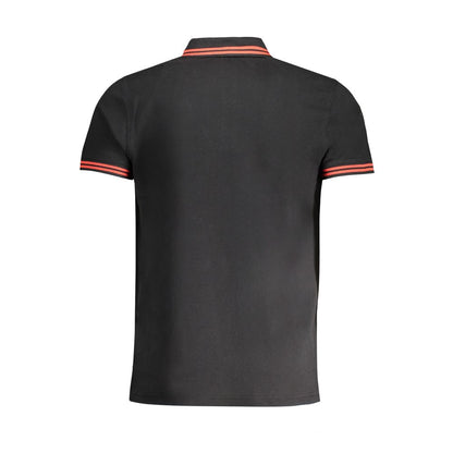 Polo Shirt by Cavalli Class for men in cotton black showcases a sharp silhouette, detailed with a refined and sharp for a sophisticated finish.