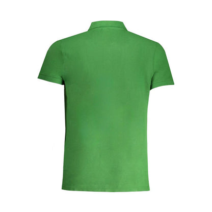 Polo Shirt by Cavalli Class for men in cotton green & print showcases a sharp silhouette, detailed with a refined and sharp for a sophisticated finish.