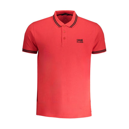 Polo Shirt by Cavalli Class for men in cotton red & print presents a distinguished silhouette, showcasing a sophisticated and distinguished for a truly distinguished finish.