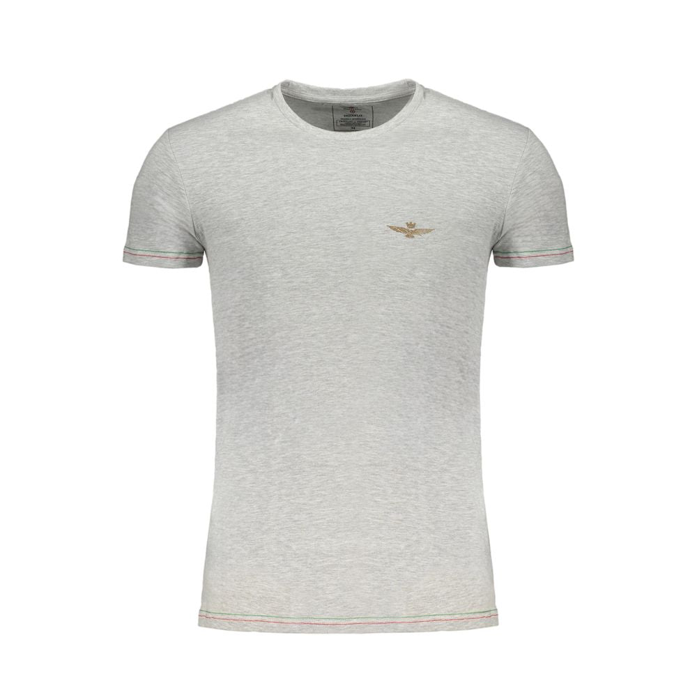 T-Shirt by Aeronautica Militare for men in stretch cotton brown, gray & print showcases a chic silhouette, artfully detailed with a chic crew neckline and short-sleeve for a chic finish.