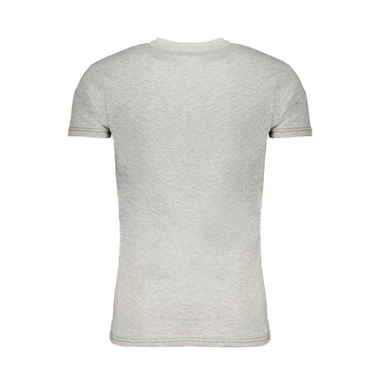 T-Shirt by Aeronautica Militare for men in stretch cotton brown, gray & print features a plush silhouette, showcasing a sophisticated crew neckline and for a truly plush finish.