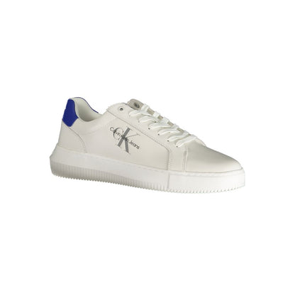 Sneakers by Calvin Klein for men in polyester white & print presents a sumptuous silhouette from the Men's Fashion Polyester Sneakers collection, showcasing a sumptuous fashion style for an elevated aesthetic.
