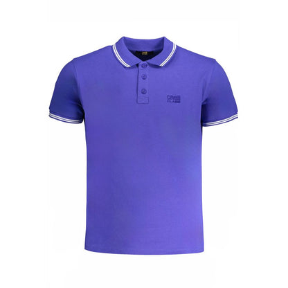 Polo Shirt by Cavalli Class for men in cotton blue presents a sleek silhouette, featuring a refined and for a sleek finish.