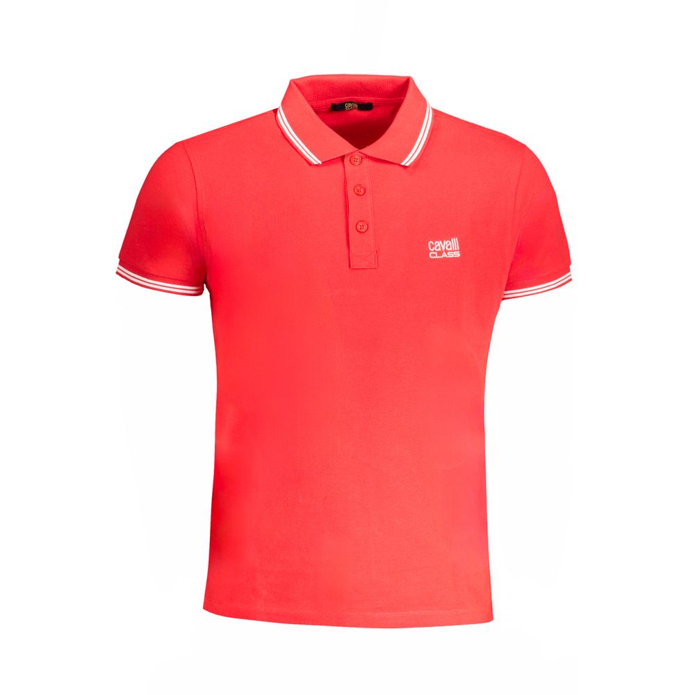 Polo Shirt by Cavalli Class for men in cotton red presents a distinguished silhouette, showcasing a sophisticated and distinguished for a truly distinguished finish.