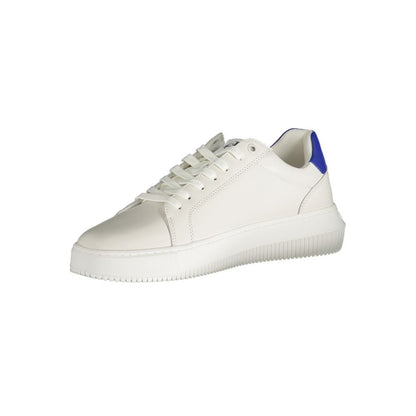Sneakers by Calvin Klein for men in polyester white & print presents a sumptuous silhouette as Men's Fashion Polyester Sneakers, expertly defined by a sumptuous fashion style for a sumptuous, high-fashion look.