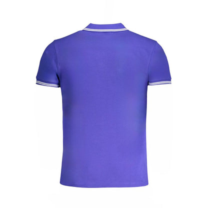 Polo Shirt by Cavalli Class for men in cotton blue presents a crisp silhouette, artfully detailed with a crisp and crisp .