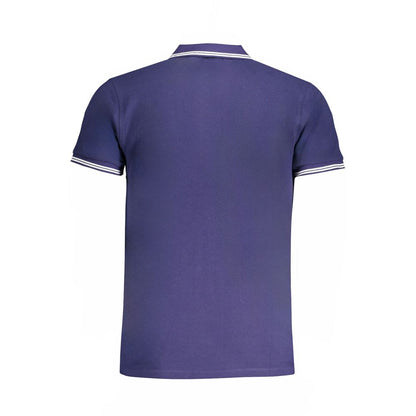 Polo Shirt by Cavalli Class for men in cotton blue & signature presents a crisp silhouette, artfully detailed with a crisp and crisp .