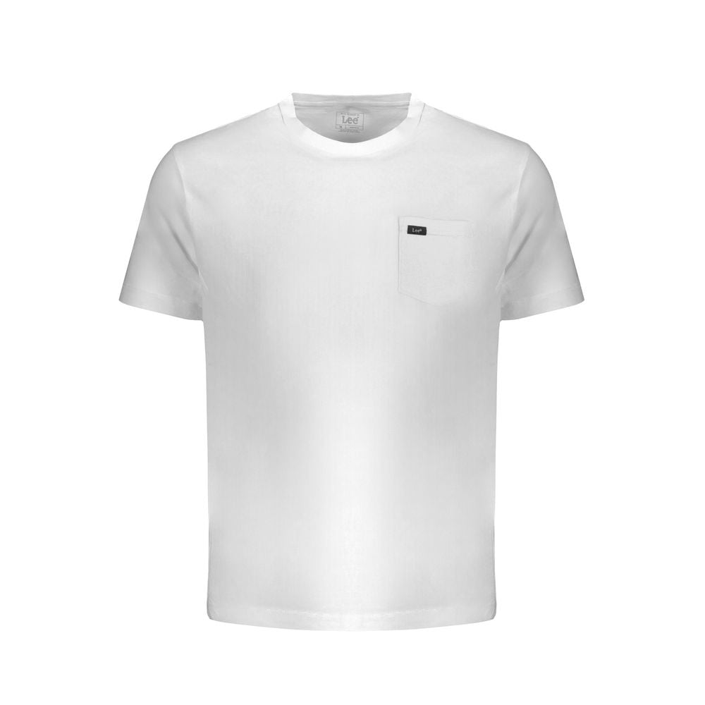T-Shirt by Lee for men in cotton white features an edgy silhouette, meticulously detailed with a sophisticated short-sleeve and crew neckline for a truly edgy finish.